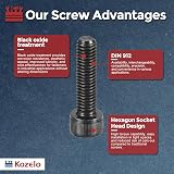 Kozelo 10pcs M8-1.25x30mm Hex Socket Head Cap Screws Alloy Steel 12.9 Black view 3