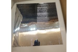 RUIXUAN Self-Adhesive Real Glass Mirror Tile Craft,Colored Mini Square Mirrors Mosaic Tiles (Silver Mirror)