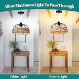 Giggi Small Metal & Rope Light Shade Black Jute Rattan Pendant Ceiling Lamp view 7