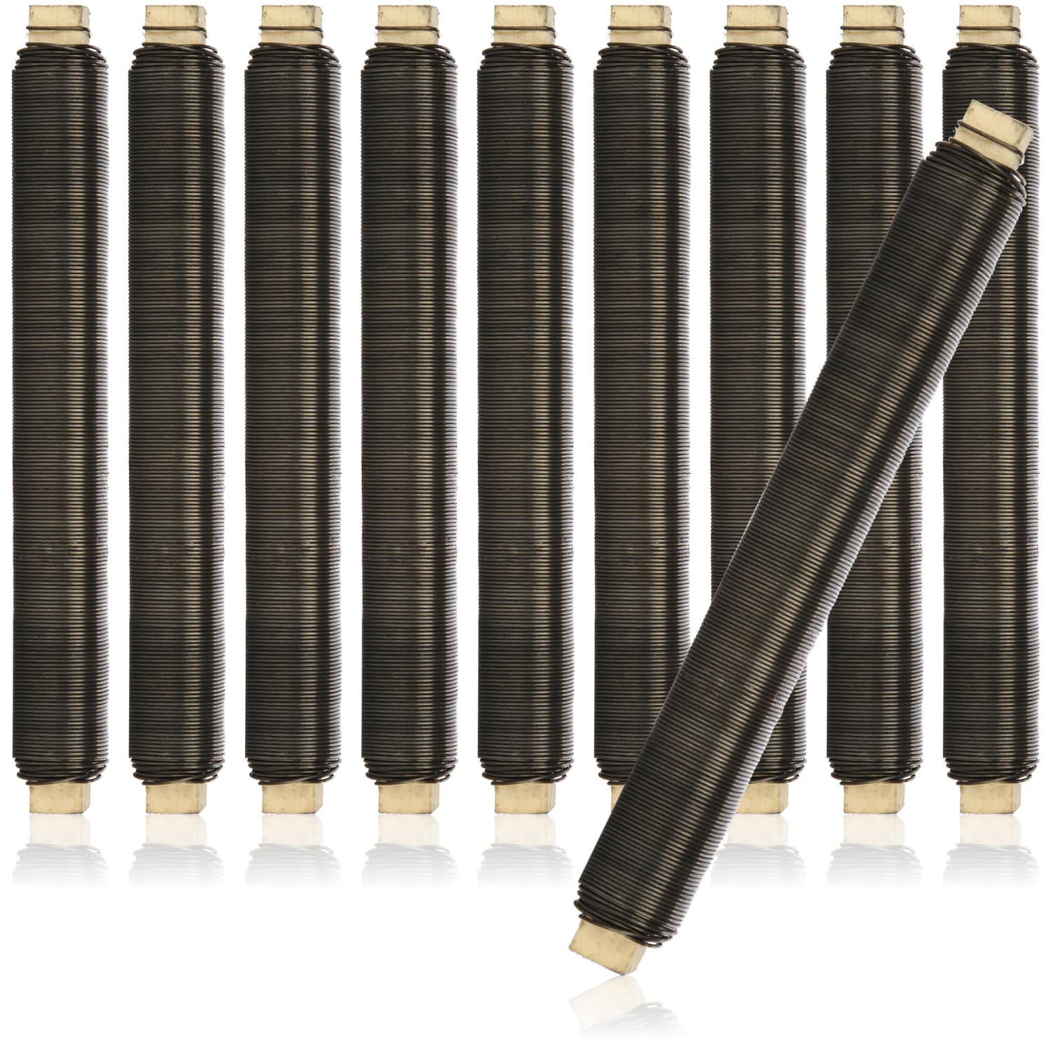 com-four® 10x flower wrapping wire set, annealed binding wire wound on a wooden stick, thickness 0.65 mm, 1000 g (Annealed - 10 pieces)