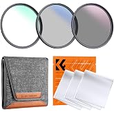 K&amp;F CONCEPT 77mm UV/CPL/ND Lens Filter Kit | UV Filter+Polarizer Filter+Neutral Density Filter(ND4)+Cleaning Cloth+Filter Pouch K Series FS302