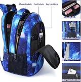 MATEIN Galaxy Blue School Backpack 15.6 Inch USB Anti Theft Pocket Lightweight view 4