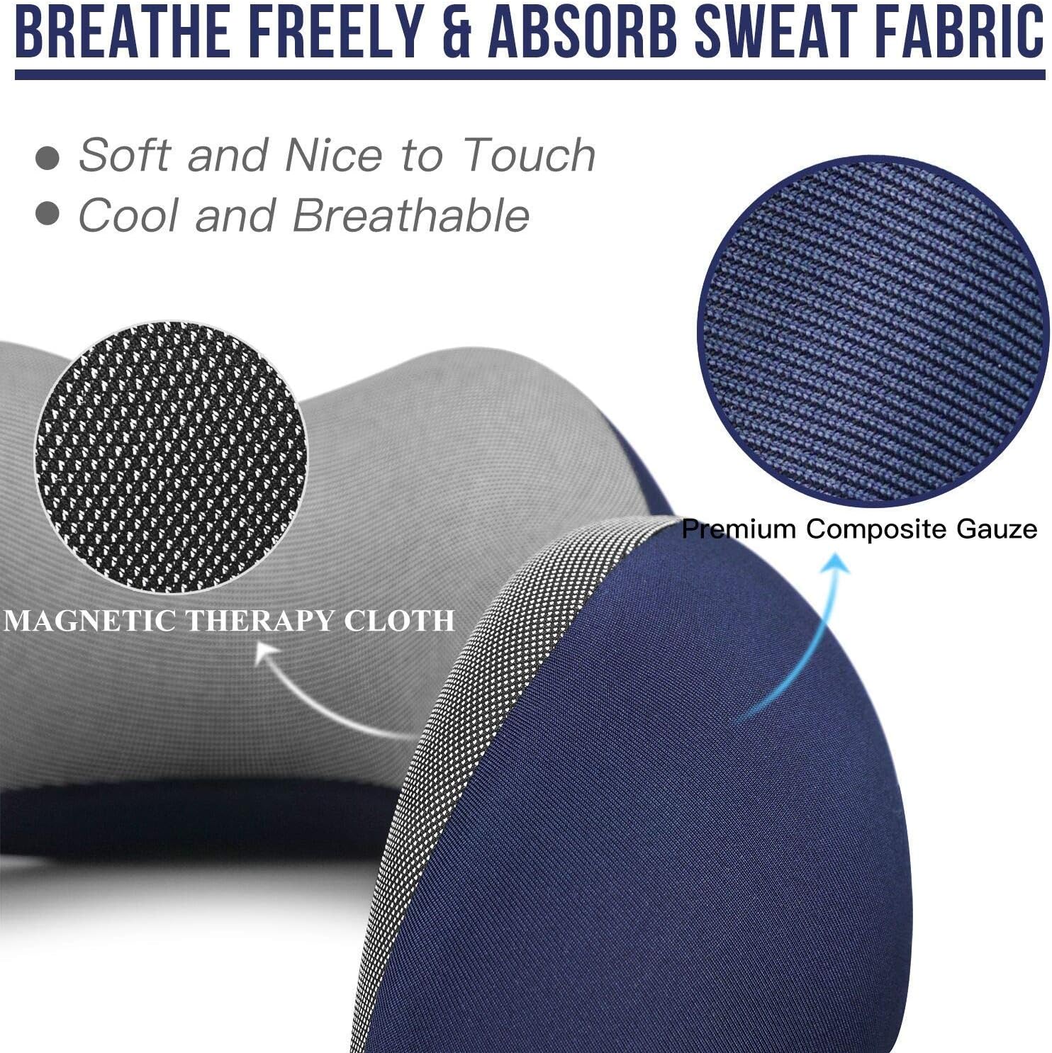 MLVOC Travel Pillow 100% Pure Memory Foam Neck Pillow, Comfortable & Breathable Cover, Machine Washable, Airplane Travel Kit with 3D Contoured Eye Masks, Earplugs, and Luxury Bag, Standard (Blue): Home & Kitchen