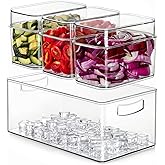 Hudgan Large Taco Bar Serving Set for Party with 3 Separate Containers, Mimosa Bar Accessories with Lids, Chilled Condiment Caddy Organizer for Salad, Fruit, Party Garnish