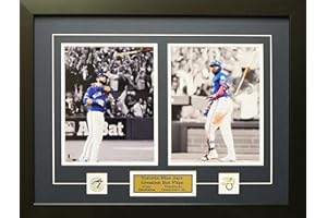 Vladimir Guerrero Jr. & Jose Bautista Bat Flip Toronto Blue Jays Baseball 2 Photo Sports Memorabilia Collector Frame (Spotlig