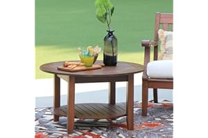 Cambridge Casual Como Solid Wood Sectional Coffee Table, Natural Brown, Polyurethane Finish