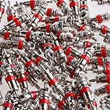 (Pack of 100) Premium TPMS Safe, Nickel Plated Red