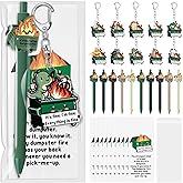 Sayglossy 100 Sets Funny Dumpster Fire Response Team Gifts Valentines Positive Animal Dumpster Ballpoint Pen Keychain Bookmark Emotional Appreciation Gift for ER Nurse Employee Staff Teacher