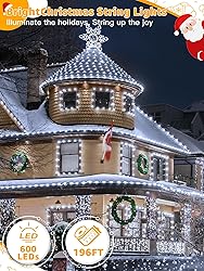 BrightChristmas Christmas Lights with 600 LED 196