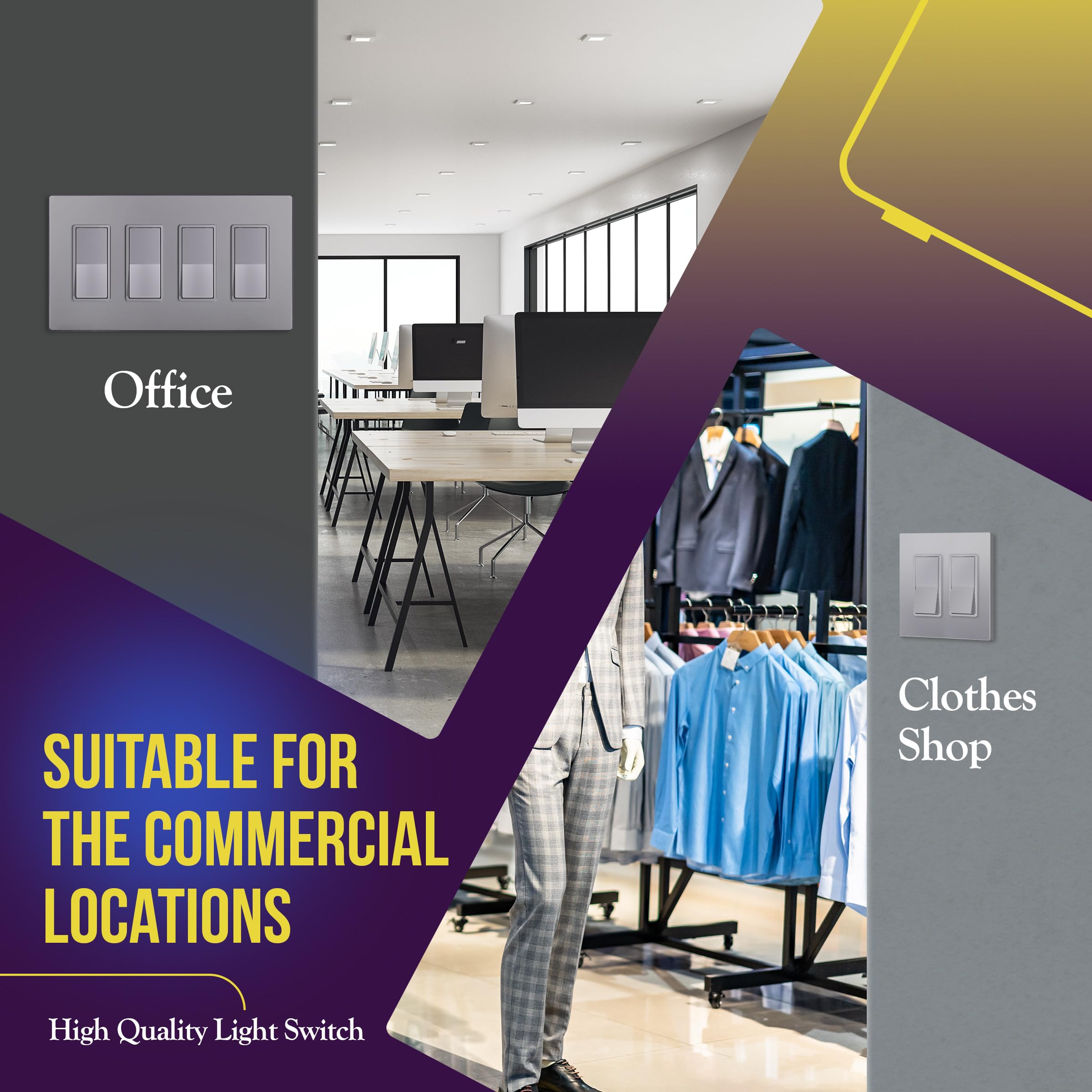 ENERLITES Elite Series Decorator Rocker Light Switch, 15A 120V/277V ...