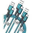JSAUX USB-C Cable 3.1A Fast Charging, 3-Pack (10ft+6.6ft+3.3ft) USB A to Type C Charge Cord Compatible with Samsung S22 S21 S20 Note 20, iPhone 16/16 Plus/16 Pro/16 Pro Max, PS5, USB C Charger(Green)