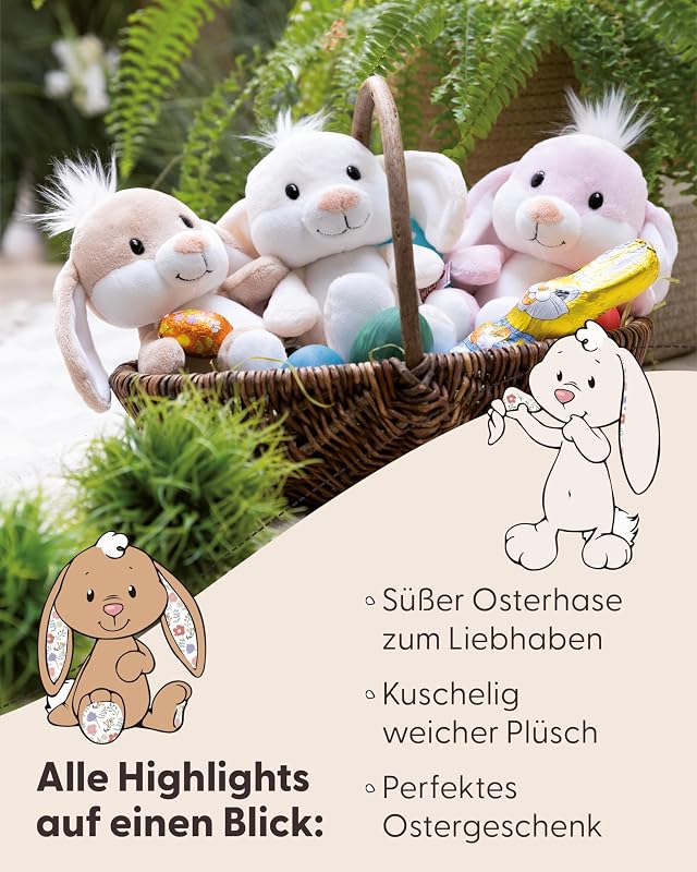 Kuscheltier Hase 20cm - beige - 62675