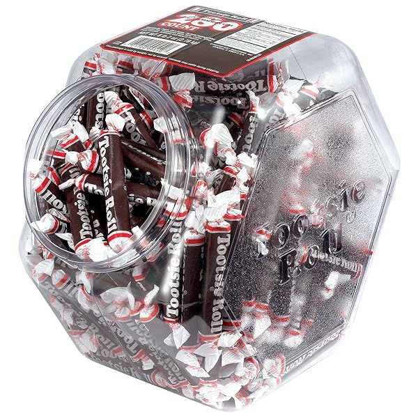 TOOTSIE ROLL 280-COUNT TUB, CHOCOLATE, INDIVIDUALLY WRAPPED, 98 OUNCE JAR