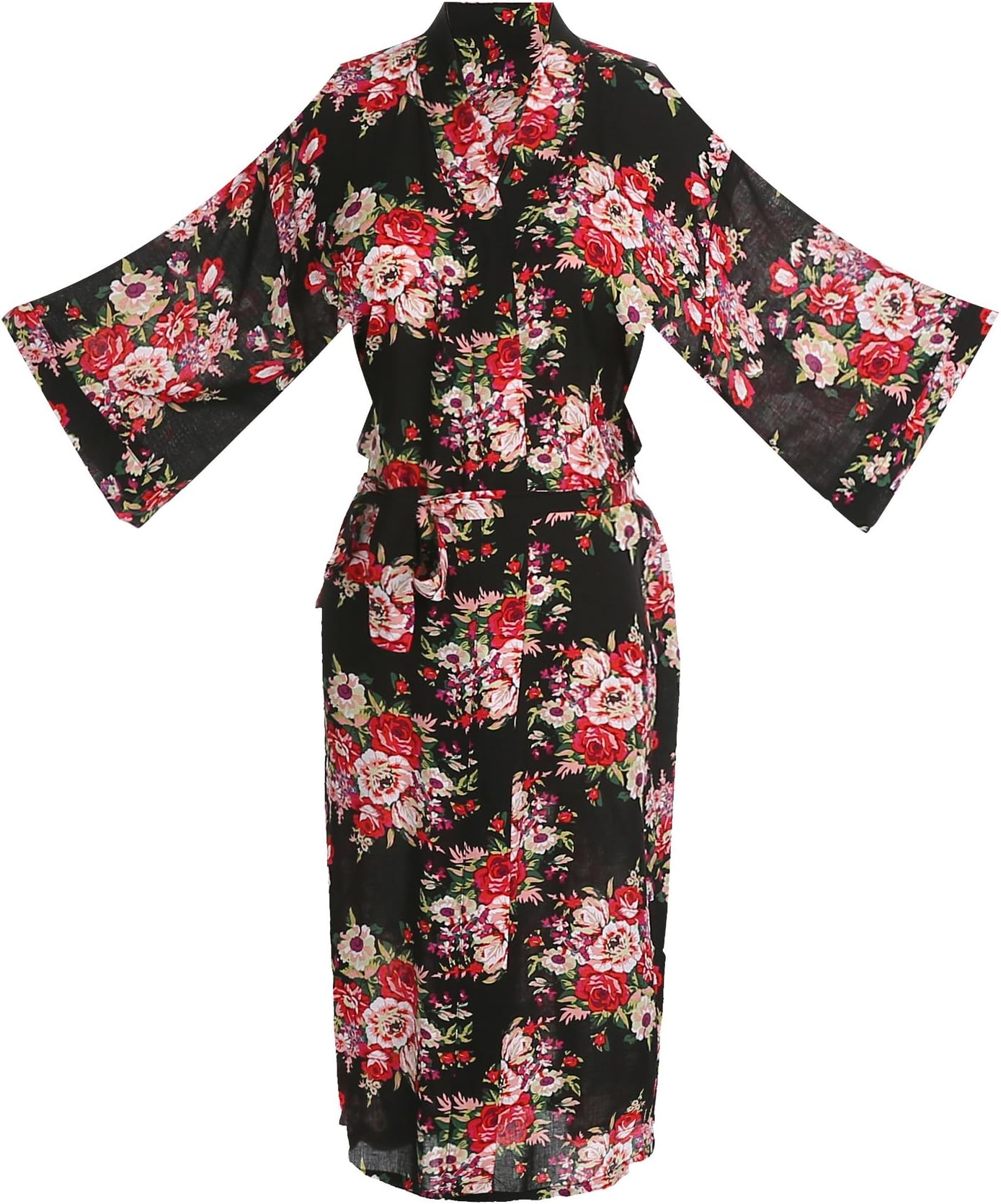 ellenwell Women's Cotton Floral Wedding Robe - Bridesmaids Dressing Gown