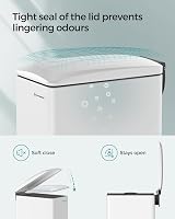 SONGMICS 48L Slim Kitchen Bin White with Soft-Close Lid and Inner Bucket view 3