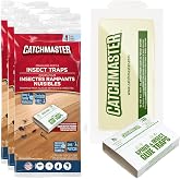 Catchmaster Spider &amp; Insect Traps Indoor, Sticky Glue Boards 12 Pack | Catches Earwigs, Carpet Beetles, Centipedes, Crickets, Silverfish, Roaches &amp; Ants, Pesticide Free Glue Traps For Home