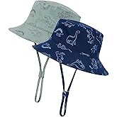 Durio 2-Pack Baby Bucket Hat - UPF 50+ Sun Protection Hat for Infant to Kid, Wide Brim Summer Beach Hats Newborn Toddler Boy