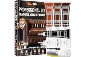 Leather and Vinyl Repair Kit, Endhokn 5 Colors Leather Repair Kit for Car Seats, Sofa, Jacket, Bags, Purse, Belts, Furniture 