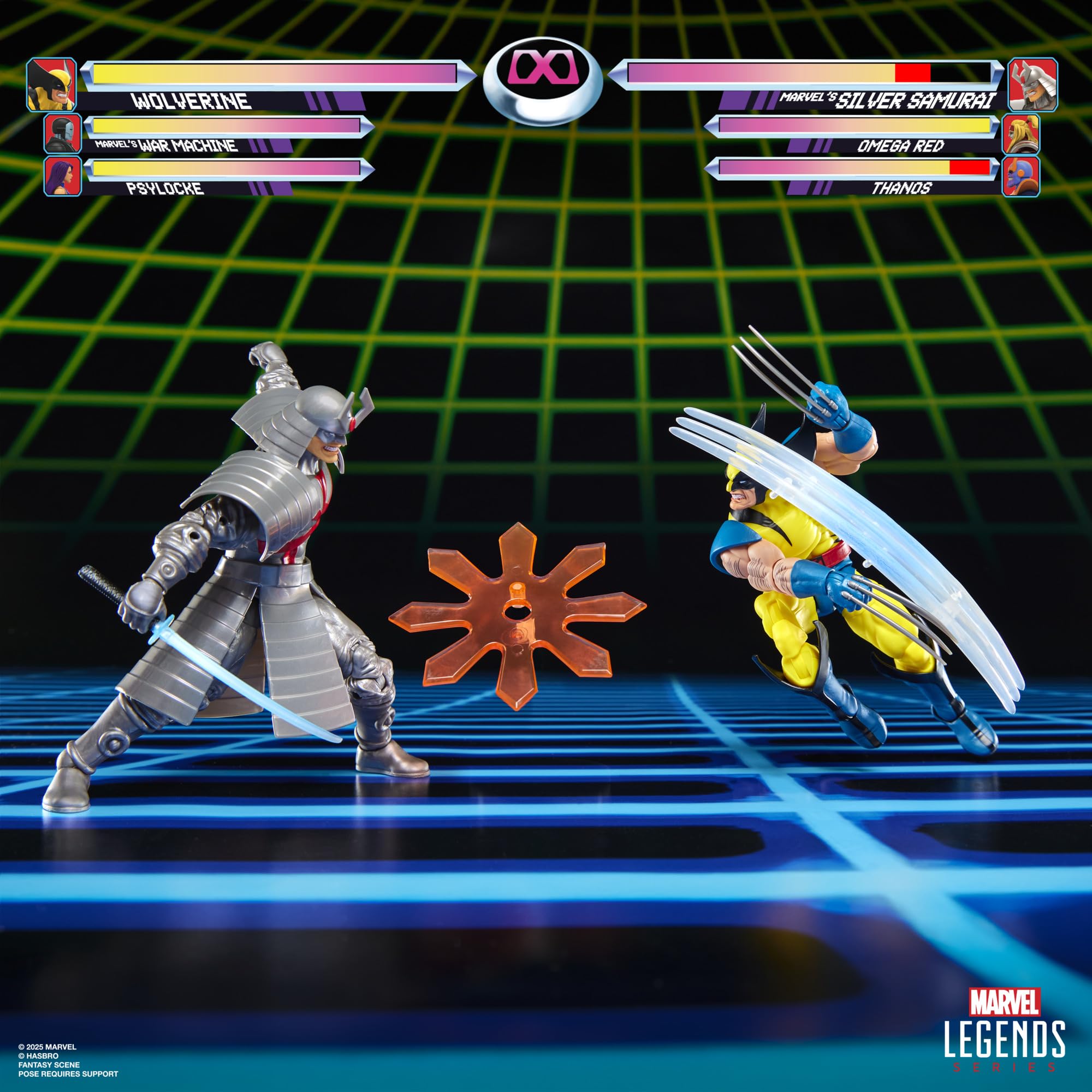 Marvel Legends Series Gamerverse Wolverine vs Marvel's Silver Samurai, Retro Video Game -Inspired Collectible 6-Inch Action Figures