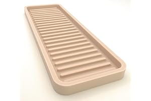 Happitasa Silicone Kitchen Sink Organizer Tray, Sponge Holder and Countertop Protector | Bathroom and Kitchen Soap Dish and Dispenser Tray (Sand Dollar, 12"x4")