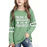 WOSHN Kids St Patrick's Day Shirt Girls Boys Lucky Irish Shamrock Shirts Saint Patricks Day Long Sleeve Tops