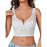 Avidlove Bralettes for Women Lace Underwire Corset Tops V Neck Push Up Bustier with Buckle Party Club Top No Padded