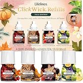 Lifelines ClickWick Essential Oil Blends for Lifelines Diffusers, 4-Pack | Fall Scented Essential Oil Blend Refills for Candle, Plant &amp; Shower Aromatherapy Diffuser - Fragrance for Diffusers, 4 Scents