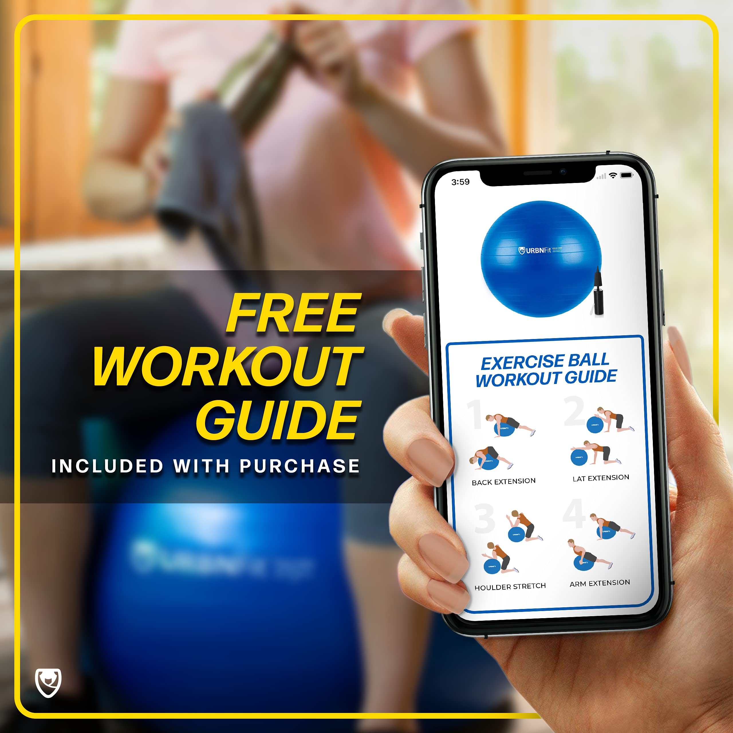Support Pour Ballon De Yoga URBNFit, Base 4 Pièces, Stabilité Pour Exercice, Salle, Gym