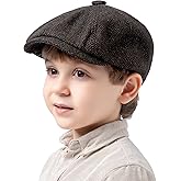 Jastore Kids Boys Vintage Newsboy Cap Tweed Flat Boys Vintage Beret Cabbie Hat Pageboy Caps