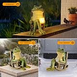 Johiux Frog Garden Ornament Solar LED Outdoor Statue Gnome Fairy Decor view 4