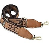 Purse Strap Wide Replacement Crossbody Bag Straps, 1.5" Canvas Handbag Shoulder Strap, Adjustable Tote Belt(Gold Hardware