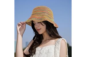 Women Reversible Bucket Hat – Summer Outdoor Sun Hat Colorblock Print & Solid, Lightweight UV Protection Travel Beach