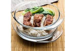 Mapeoes Casserole Baking Dish with 2 pcs for Oven, 1 QT large,Round with Handle and Glass Lid, Borosilicate Glass, Oven Micro