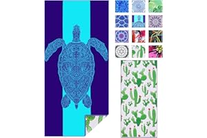 TWOYEK Microfiber Sand Free Beach Towel-Turtle Quick Dry Super Absorbent Lightweight Oversized Large Bathing Towels Blanket for Travel Pool Swimming Girl Women Men Geometric Triangle, 63 X 32 Inches