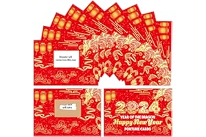 FANCY LAND Chinese New Year Fortune Cards 2024 Year of The Dragon Scratch Off Lucky Card for Lunar New Year Gifts Party Games 30Pcs
