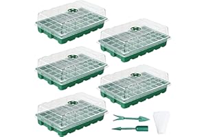 5 Pack Seed Starter Trays with Ventilation Holes - Reusable Seedling Starter Kit for Vegetables, Herbs, Flowers - Plant Germi