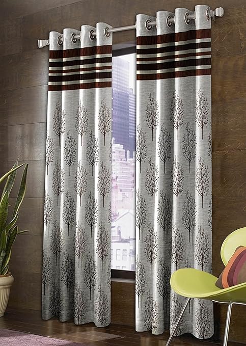 Buy Fresh From Loom Modern Jute Eyelet Curtain With Heavy Jacquard