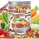 Dried Ramen Toppings Dehydrated Vegetables – 9 Mixed Vegetable Green & Red Bell Peppers, 12.35oz Natural Dried Veggie Flakes for Ramen Noodles, Camping Food Emergency Supply, Soups, Vegan