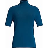 Anne Klein Womens Short Sleeve Turtleneck Knit Top