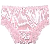 Satini Women's Satin Frilly Lace Sissy French Knickers Briefs Panties