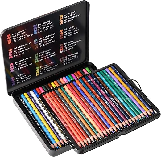 48 Premium Colored Pencils for Adult Coloring, Artist Soft Series Lead Cores with