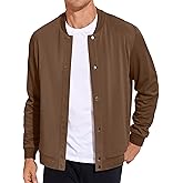 COOFANDY Men's Casual Lightweight Jacket Baseball Letterman Snap Button Jacket