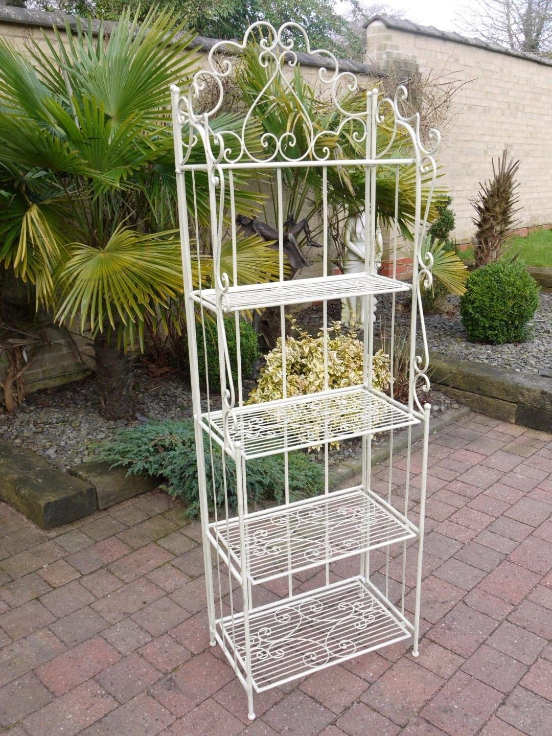 Antique Shabby Chic Display Shelf Shelving Unit Folding Bookcase