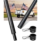 DUPKEV (1.25 Inch Dia.) 6 Foot Flag Pole for Truck, Car, Pickup, Jeep, Trailer, RV, SUV, Heavy Duty Carbon Fiber Flagpole, Weatherproof, Without Holder, Black