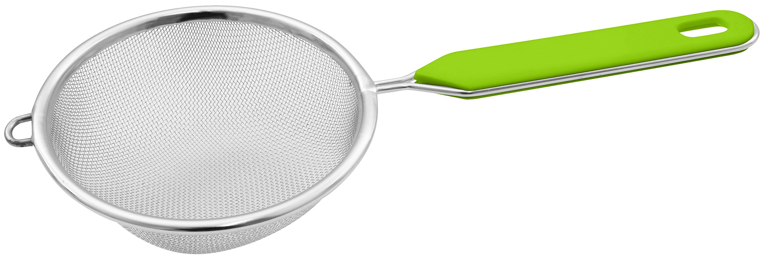 Fackelmann Stainless Steel/Plastic Strainer, Green/Silver, 3.9 x 9.3-Inch