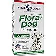 Vital Planet - Flora Dog Probiotic Chewable Tablets Supplement with 20 Billion Cultures and 10 Strains, High Potency Immune and Digestive Support Probiotics for Dogs, 60 Beef Flavored Chewable Tablets