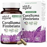 Wild & Organic Caralluma Fimbriata Capsules 1000 mg - Overall Support - Caralluma Extract Supplement - Vegan, No Fillers, Non-GMO - 60 Count