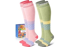 Lalapapa Thick Soft Cotton Compression Socks for Women Men 15-20mmHg Knee High Breathable Cotton Socks for All Day Comfort
