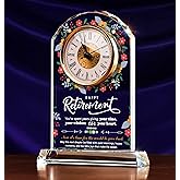 Sttokilly Retirement Crystal Clock Gifts for Women Men,Classy Retirement Plaque for Coworkers Boss,Happy Retirement Decorations Gifts for Friends,Teacher,Leader