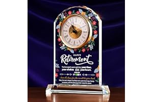 Sttokilly Retirement Crystal Clock Gifts for Women Men,Classy Retirement Plaque for Coworkers Boss，Happy Retirement Decorations Gifts for Friends,Teacher,Leader